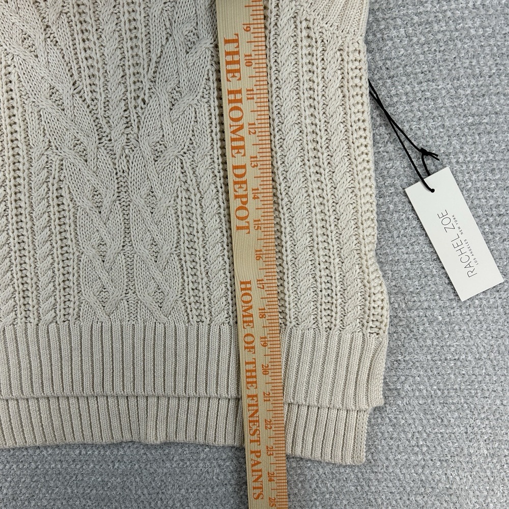 Rachel Zoe Sweater Vest Womens XS Beige Cable Knit Sleeveless Casual Preppy - Picture 8 of 8